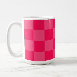 Caneca De Café Fundo xadrez rosa