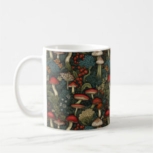 Caneca De Café Fungos de Floresta Encantada: Padrão de Cogumelo W