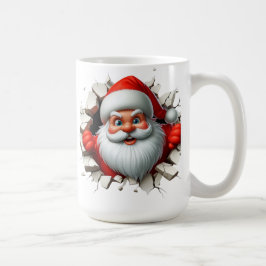 Caneca De Café Funny 3D Santa Claus Christmas Holiday Design