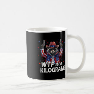 Caneca De Café Funny 4 De Julho Raccoon Usa Wtf É Kg Feral Amer