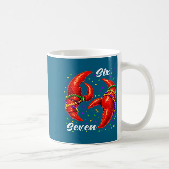 Caneca De Café Funny 67 Mardi Gras Crawfish Meme 6 7 Beads Six Se (Direita)