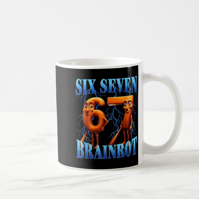 Caneca De Café Funny 67 Meme Italian Brainrot Tung Tung Sahur Six (Direita)