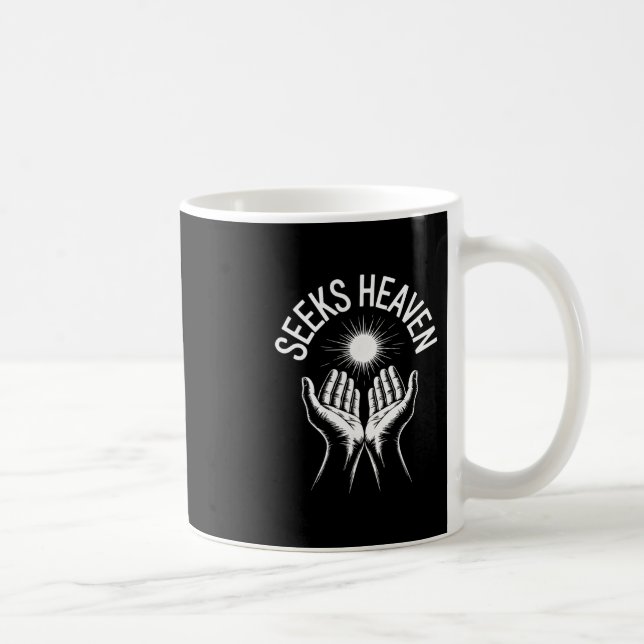 Caneca De Café Funny 67 Meme Seeks Heaven Ironic Spiritual Religi (Direita)