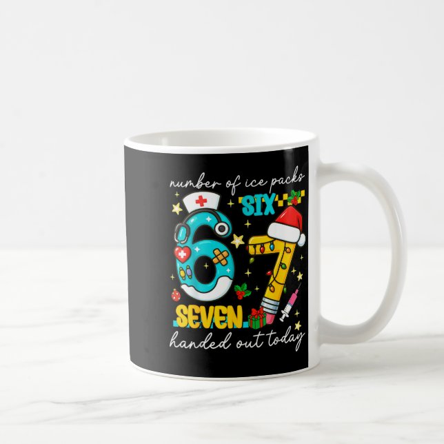 Caneca De Café Funny 67 School Nurse Christmas Six Seven School N (Direita)