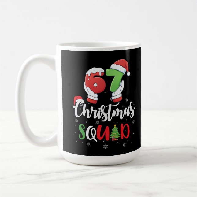 Caneca De Café Funny 67 Six Seven Brianrot Christmas Squad (Esquerda)
