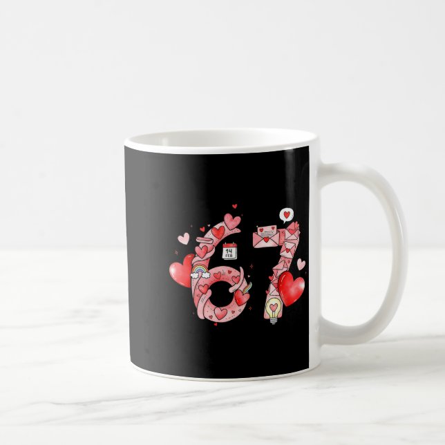 Caneca De Café Funny 67 Six Seven Meme Valentines Day Gen Alpha S (Direita)