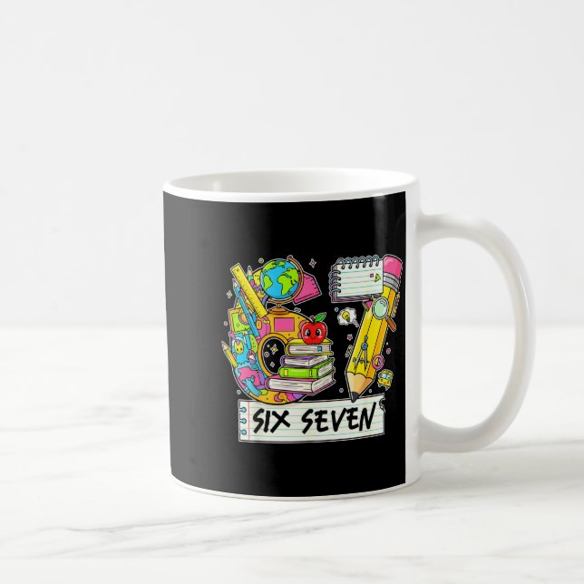 Caneca De Café Funny 67th Day Of School, Vibes Funny Six Seven 67 (Direita)