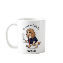 Funny Afghan Hound Dog Business Suit Coffee