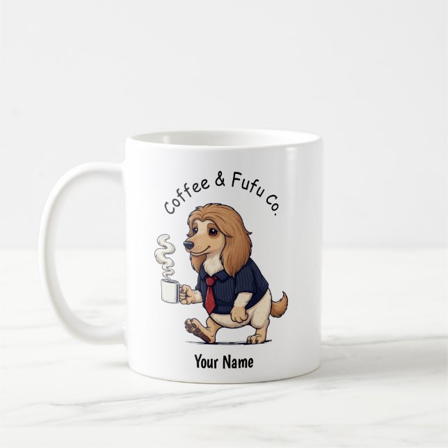 Caneca De Café Funny  Afghan Hound Dog Business Suit Coffee  (Esquerda)