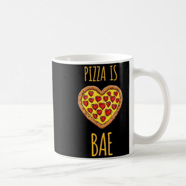 Caneca De Café Funny Anti-valentines Pizza Is My Bae  (Direita)