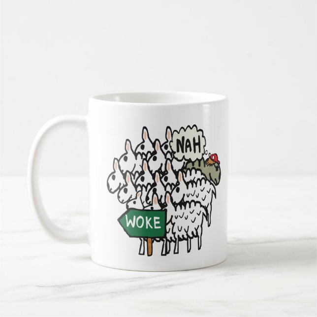 Caneca De Café Funny Anti Woke Sheep (Esquerda)