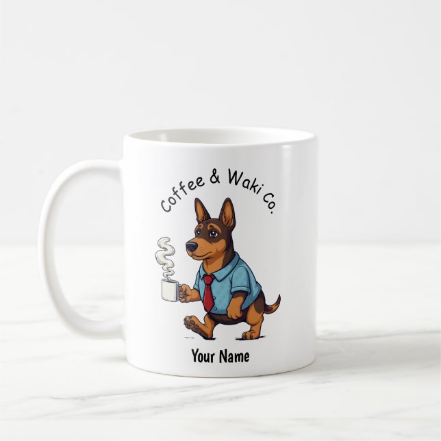 Caneca De Café Funny  Azawakh Dog Business Suit Coffee  (Esquerda)