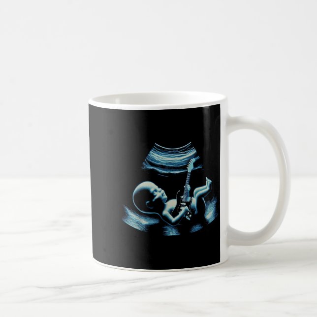 Caneca De Café Funny Baby Guitar Player Rock Music Pregnancy Anno (Direita)