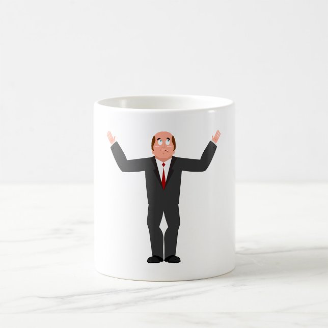Caneca De Café Funny Bald Businessman Engraçado Humorando (Criador carregado)