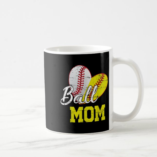 Caneca De Café Funny Ball Mom Softball Baseball For Women Mothers (Direita)