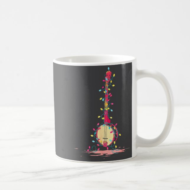 Caneca De Café Funny Banjo Christmas Graphics Lights Lover Player (Direita)