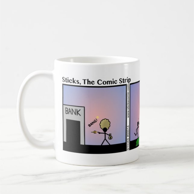 Caneca De Café Funny Bank Robbery Stickman Mug - 014 (Esquerda)