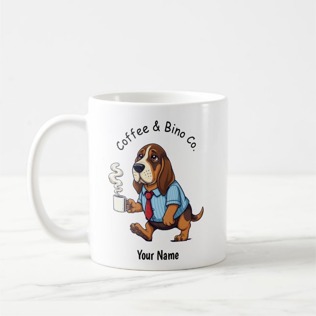 Caneca De Café Funny Basset Hound Business Suit Coffee (Esquerda)