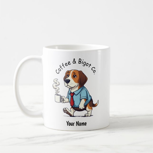 Caneca De Café Funny  Beagle dog Business Suit Coffee (Esquerda)