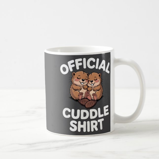 Caneca De Café Funny Beavers Hugging Cuddle  (Direita)