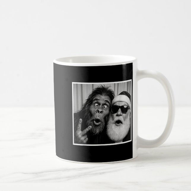Caneca De Café Funny Bigfoot Photobooth With Santa Christmas Xmas (Direita)