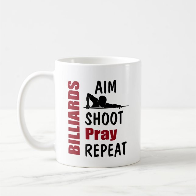 Caneca De Café Funny Billiards Pool Table Aiming Joke (Esquerda)