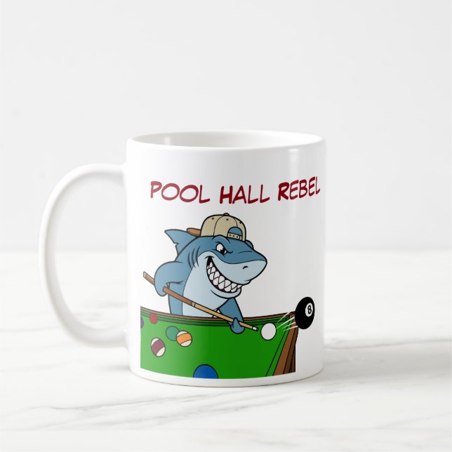Caneca De Café Funny Billiards Shark Pool Hall Rebel Coffee Mugs (Esquerda)