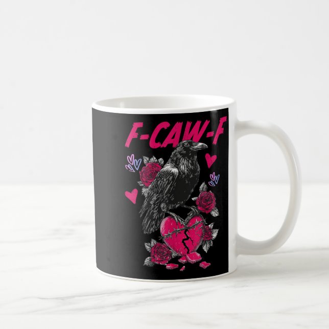 Caneca De Café Funny Black Bird F-caw-f Anti Valentines Day Singl (Direita)