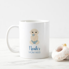 Caneca De Café Funny Blue Baby Boy Newborn Illustration