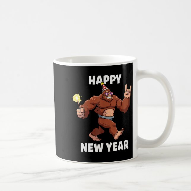 Caneca De Café Funny Boys Nye Outfit, Mens Fireworks Bigfoot Happ (Direita)