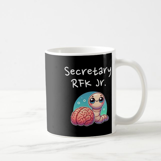 Caneca De Café Funny Brain Worm Secretary Rfk Jr.  (Direita)