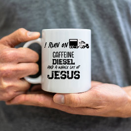 Caneca De Café FUNNY Caffeine Diesel E Jesus Grunge Trucker