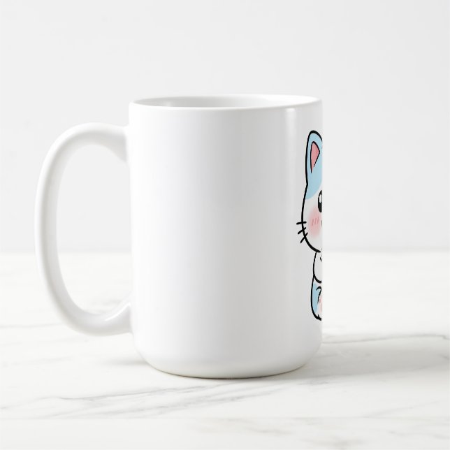 Caneca De Café Funny Cat Drinking a Cute Drink (Esquerda)