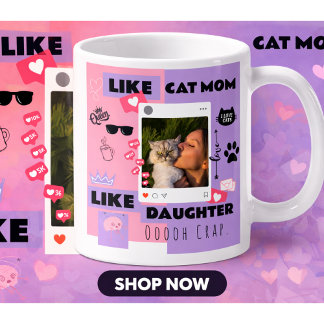 Caneca De Café Funny Cat MOM CAT DAD CAT GIFT MUG FOR CAT LOVERS