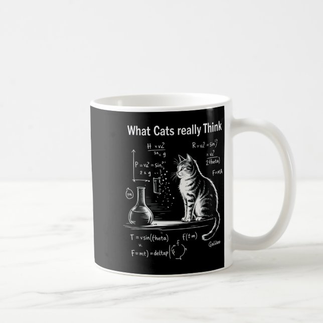 Caneca De Café Funny Cat Physics Humor Design What Cats Really Th (Direita)