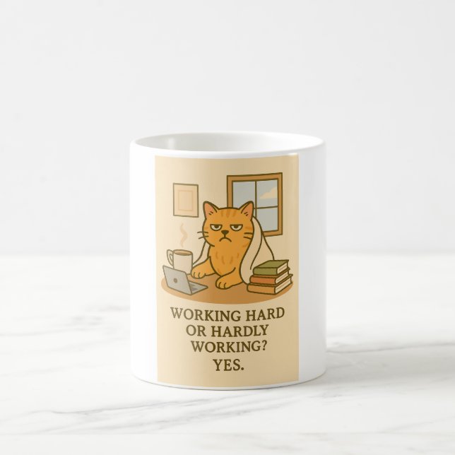 Caneca De Café Funny Cat Work Mug (Centro)