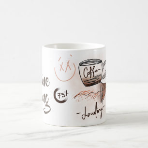 Caneca De Café Funny Charging Caffeine Sketch Monograma