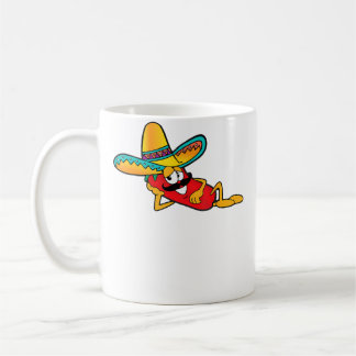 Caneca De Café Funny Chili Vibes Pepper With Sombrero Moustache M