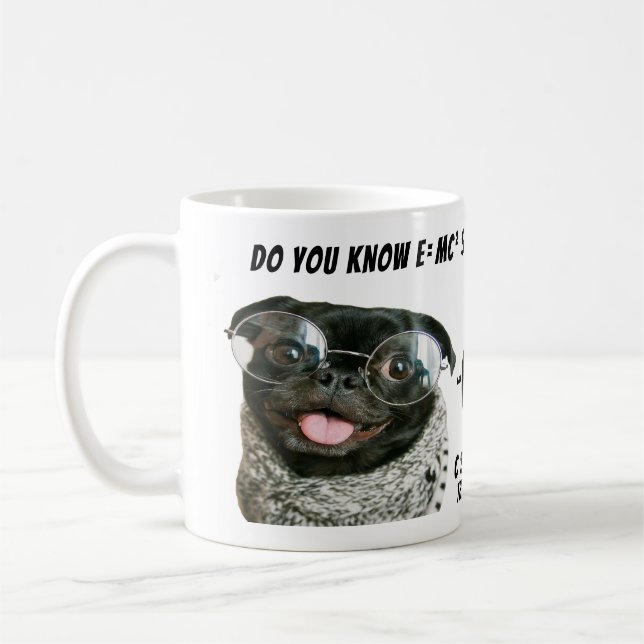 Caneca De Café Funny Chinese Pug Puppy Dog Compass Riddle Thesis (Esquerda)