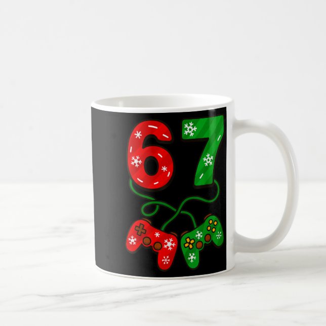 Caneca De Café Funny Christmas 67 Meme Six Seven Video Games Game (Direita)