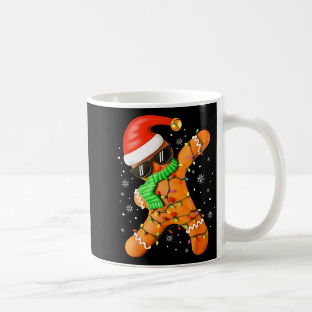 Caneca De Café Funny Christmas Boys Kids Dabbing Gingerbread Xmas (Direita)