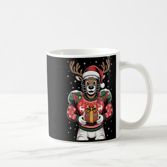 Caneca De Café Funny Christmas Football Reindeer  (Direita)