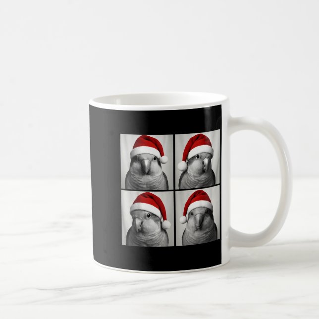 Caneca De Café Funny Christmas Quaker Parrot Santa Photo Booth  (Direita)