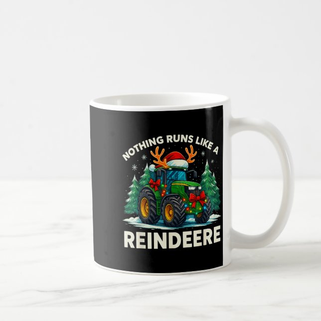 Caneca De Café Funny Christmas Tractor Nothing Runs Like A Reinde (Direita)