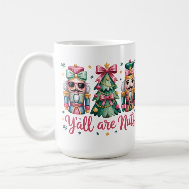 Caneca De Café Funny Christmas Y'all are Nuts Coffee Mug (Esquerda)