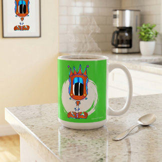 Caneca De Café Funny, Colorful, Quirky, Cartoon Character