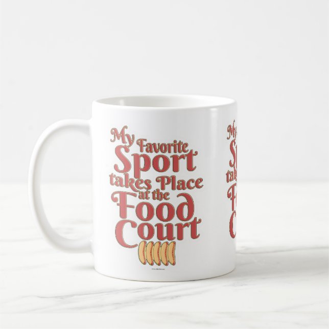 Caneca De Café Funny Comida Court Sport Comendo Slogan (Esquerda)