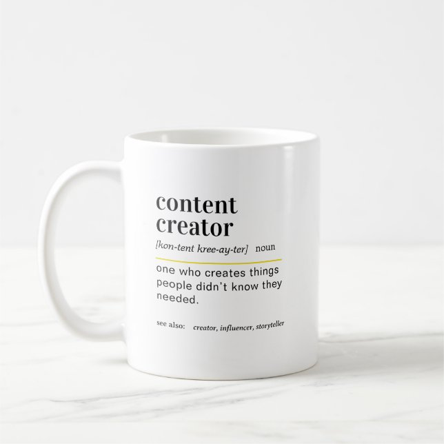 Caneca De Café Funny Content Creator Definition Gift (Esquerda)