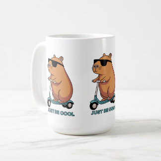 Caneca De Café Funny Cool Capybara Scooter Vibes Mug