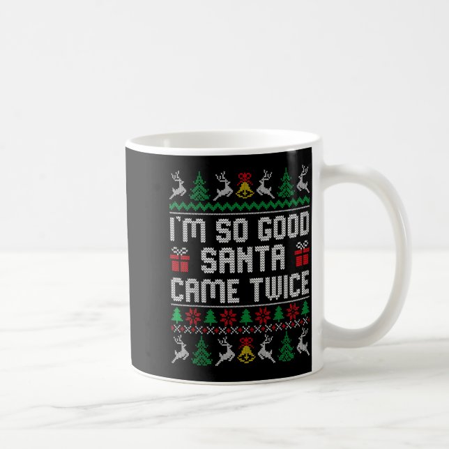 Caneca De Café Funny Couple Ugly Christmas Sweater For Men Women  (Direita)